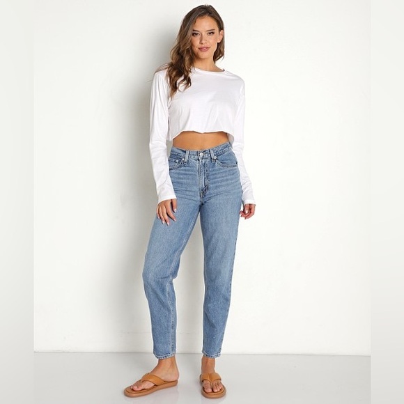 Levi's Denim - Levi's Blue Cropped Ankle Jeans Relaxed Fit 80’s Mom Jean